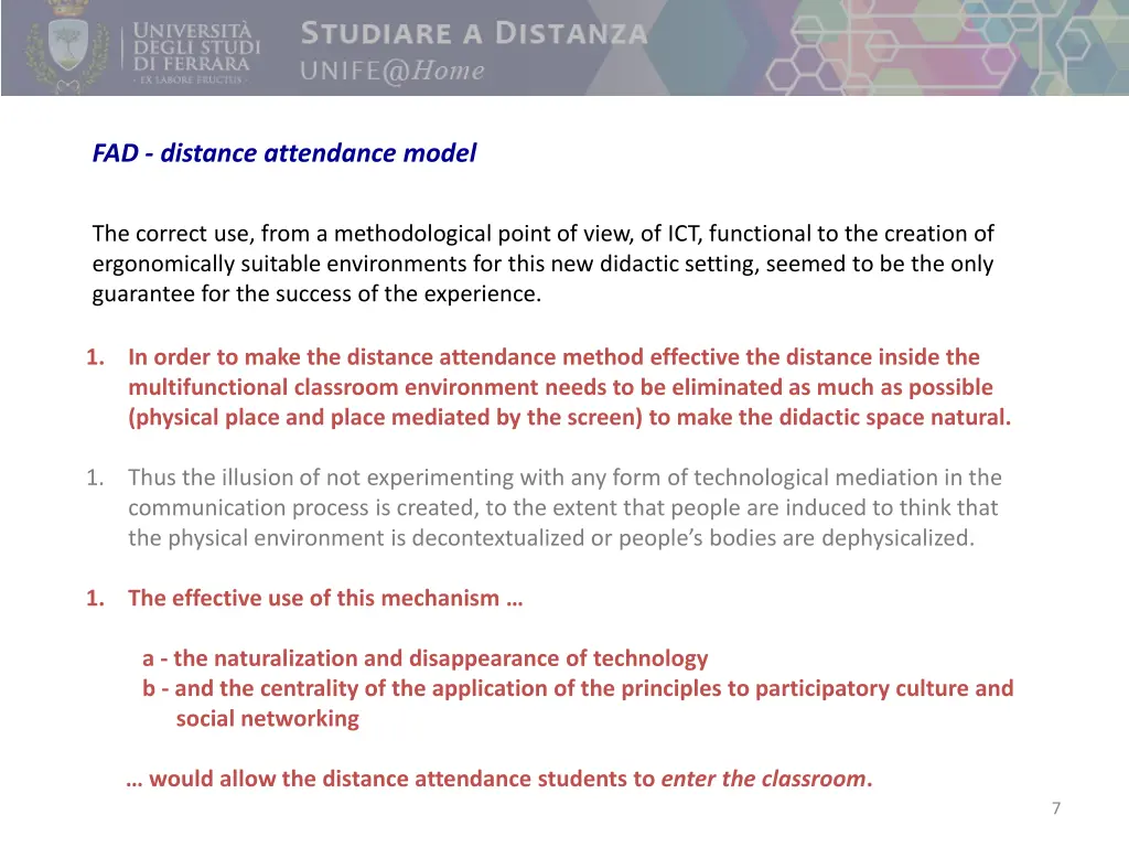 fad distance attendance model 2
