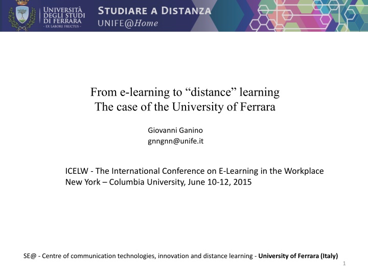 from e learning to distance learning the case