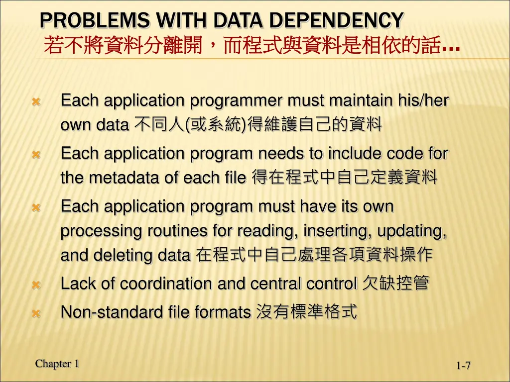 problems with data dependency
