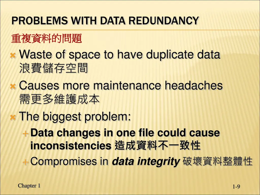 problems with data redundancy
