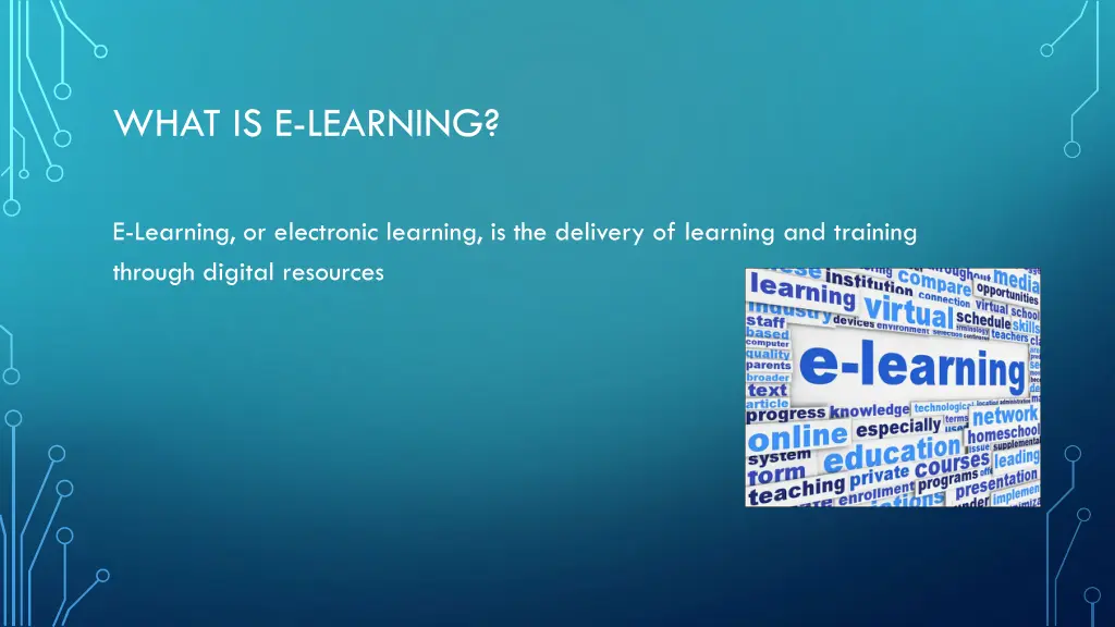 what is e learning
