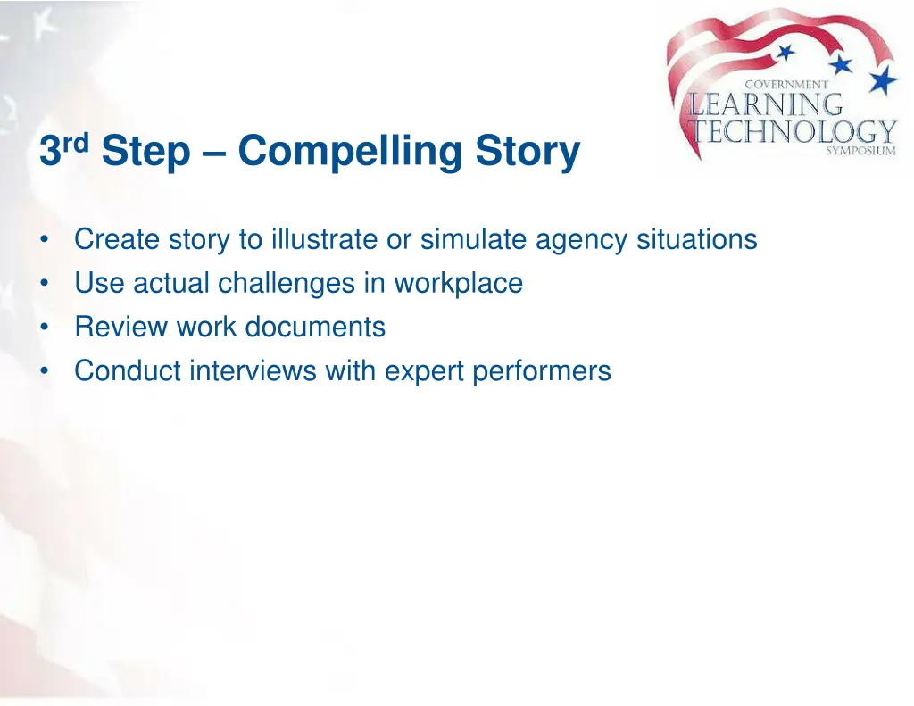 3 rd step compelling story