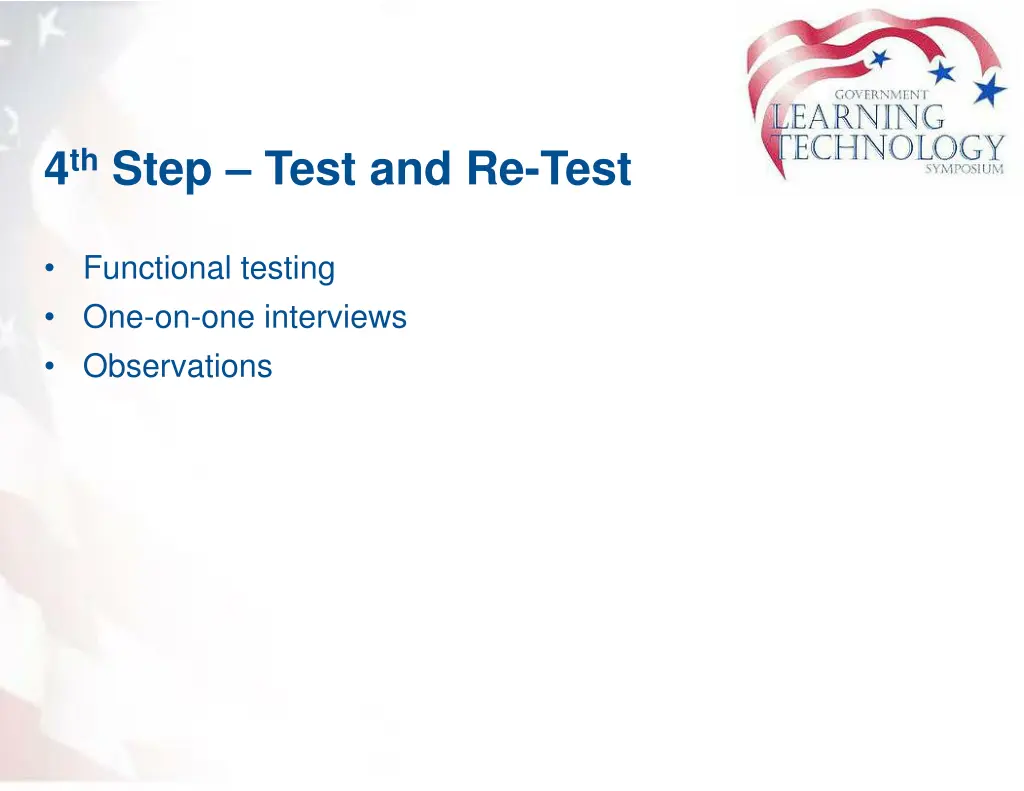 4 th step test and re test