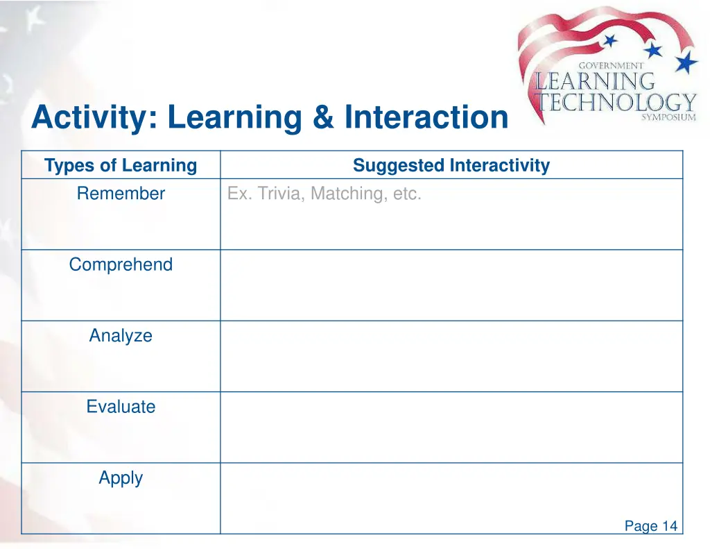 activity learning interaction