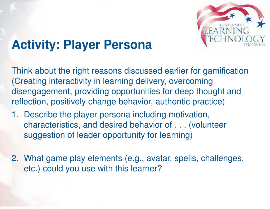 activity player persona