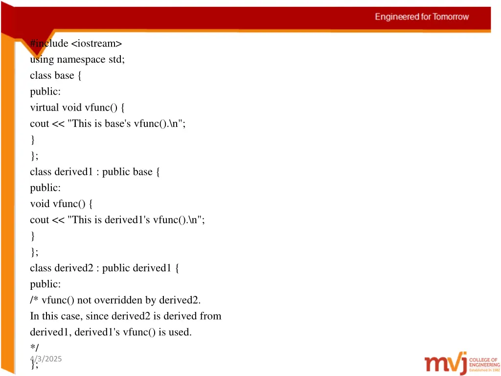 include iostream using namespace std class base 3