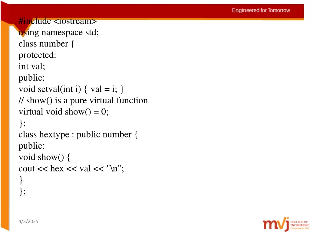 include iostream using namespace std class number