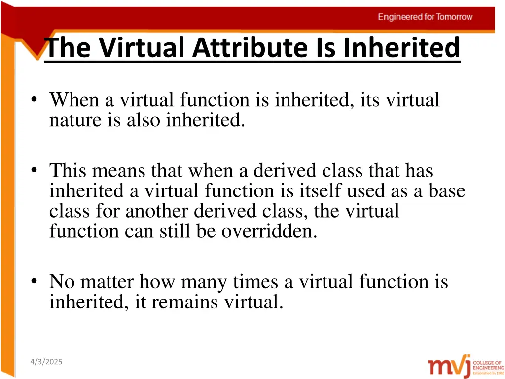 the virtual attribute is inherited