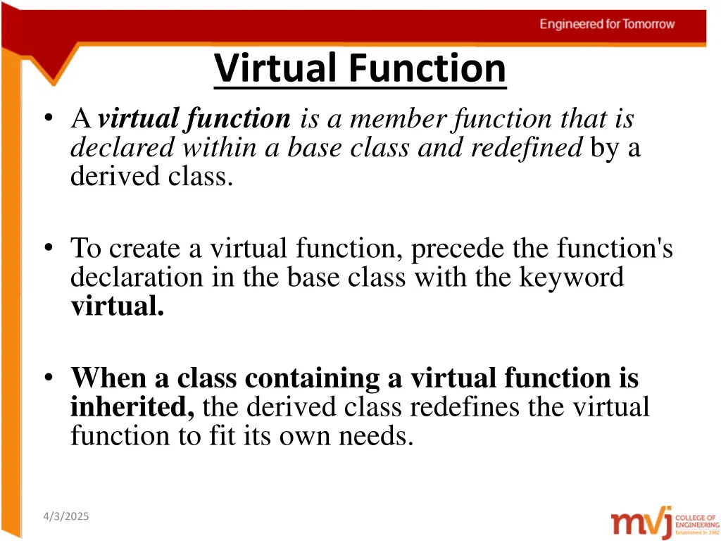 virtual function