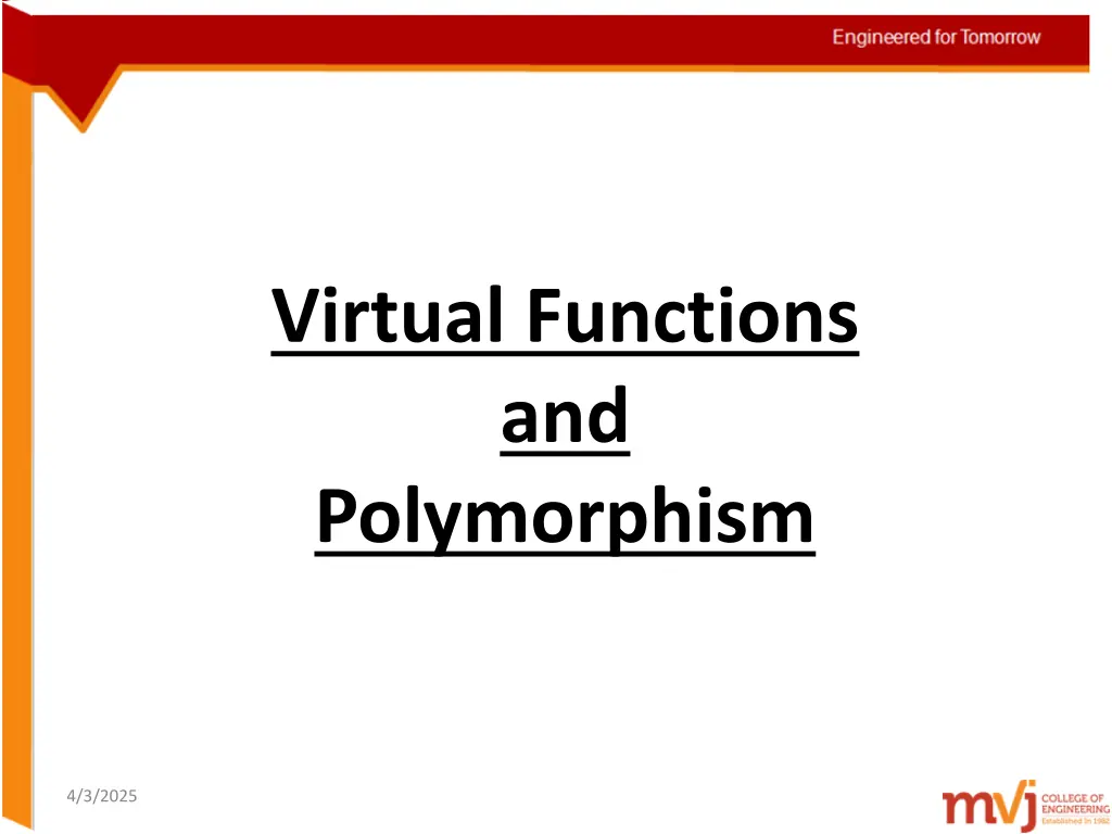 virtual functions and polymorphism