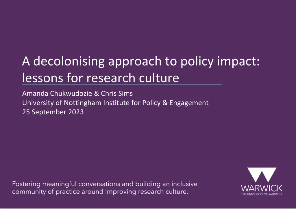 a decolonising approach to policy impact lessons