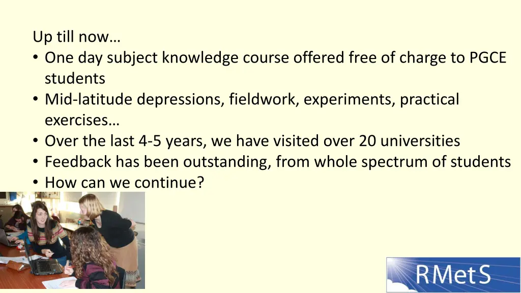 up till now one day subject knowledge course