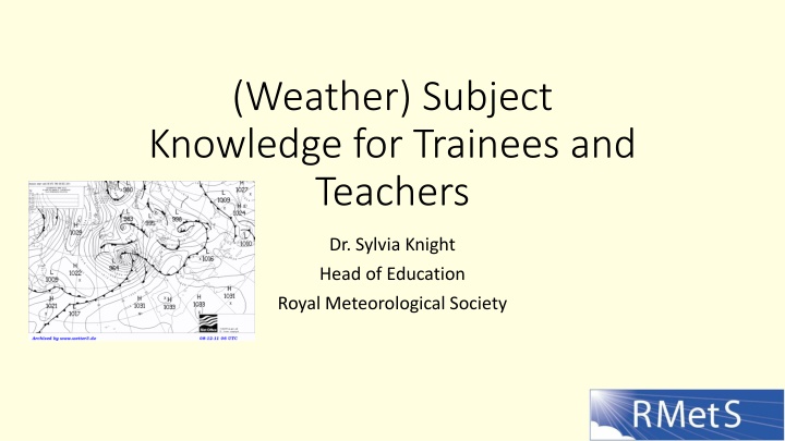 weather subject knowledge for trainees