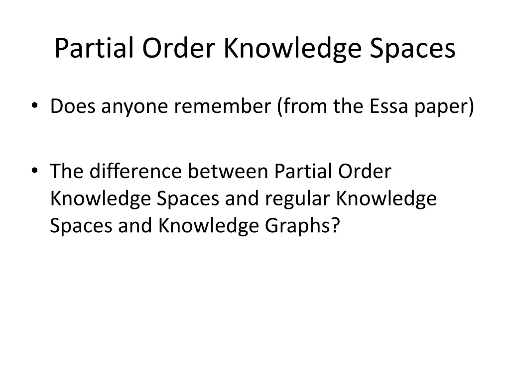 partial order knowledge spaces