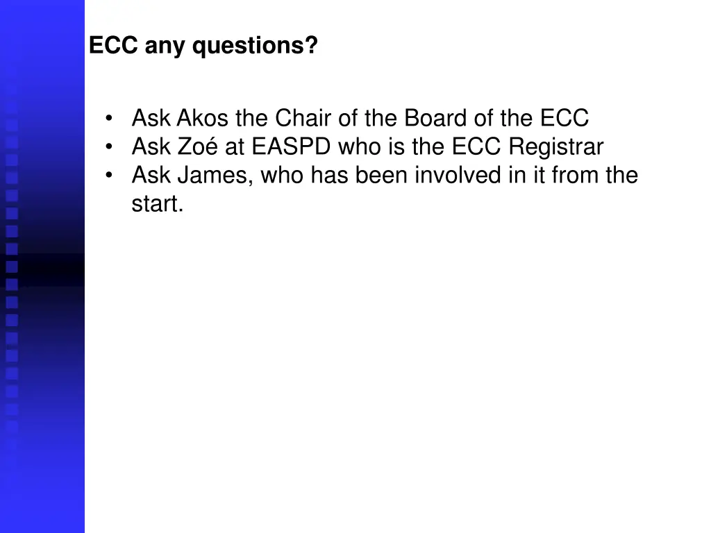 ecc any questions
