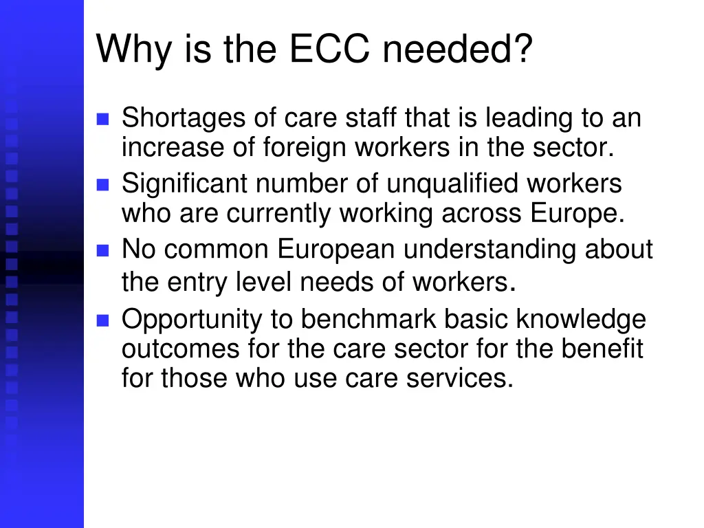 why is the ecc needed