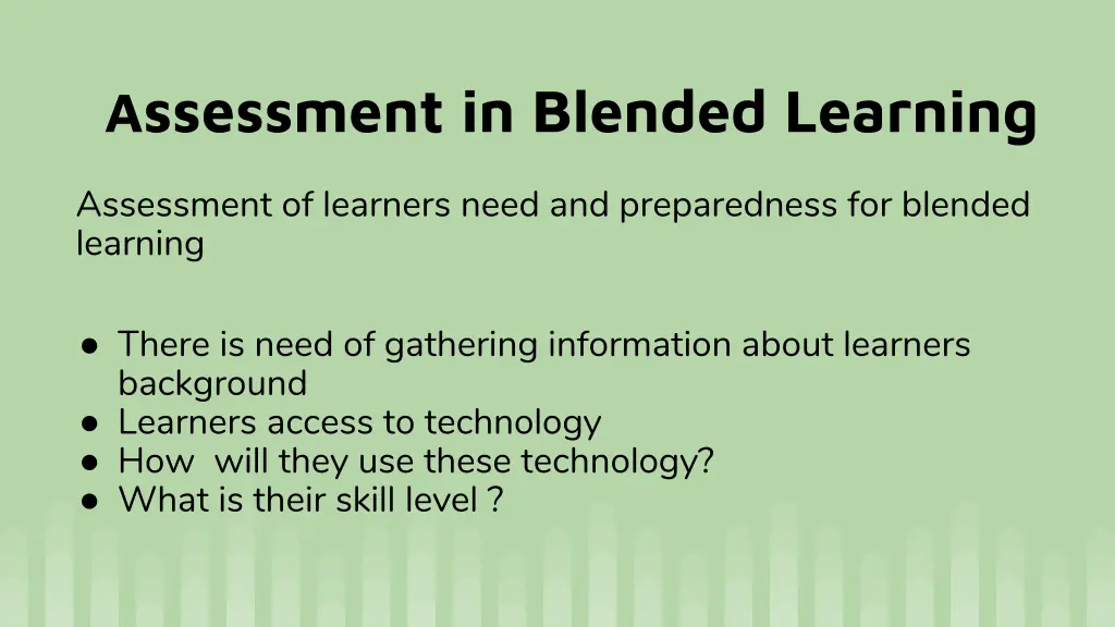 a ssessment in blended learning