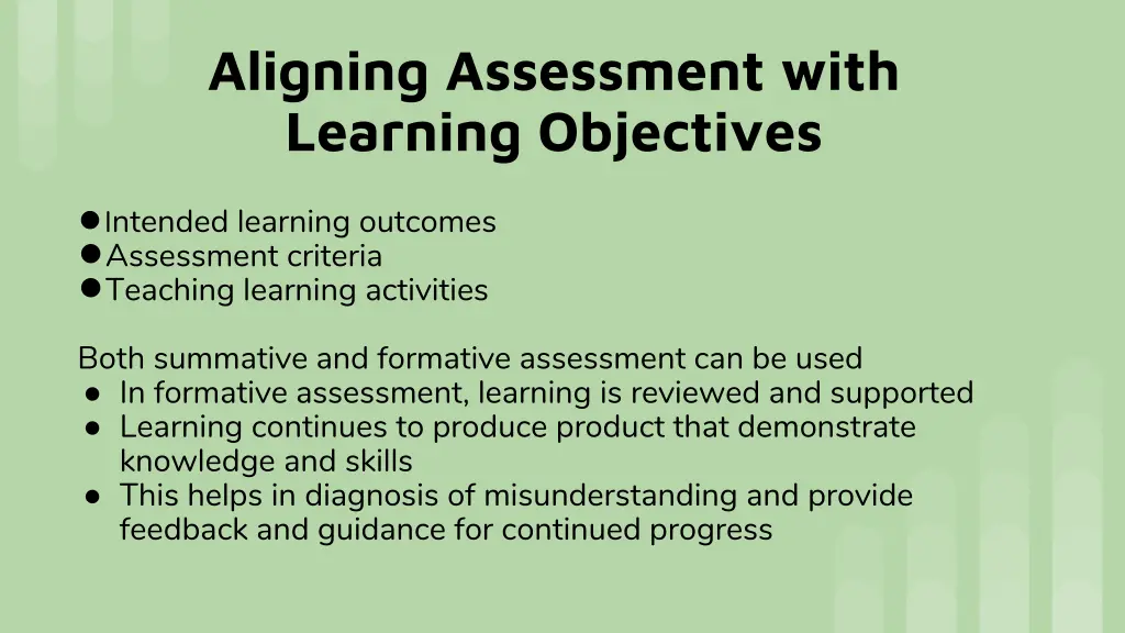 aligning assessment with learning objectives