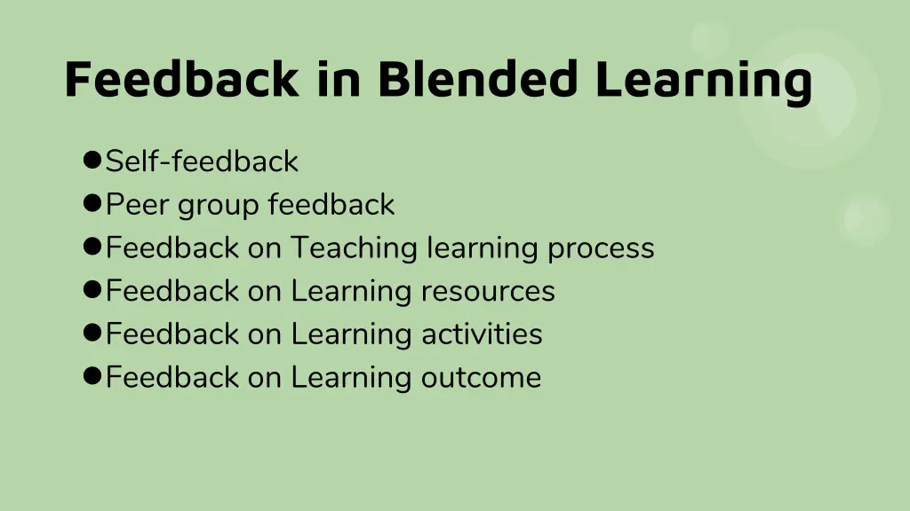 feedback in blended learning