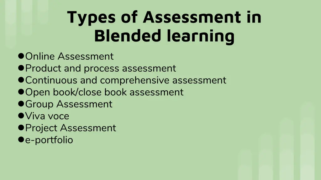 types of assessment in blended learning online