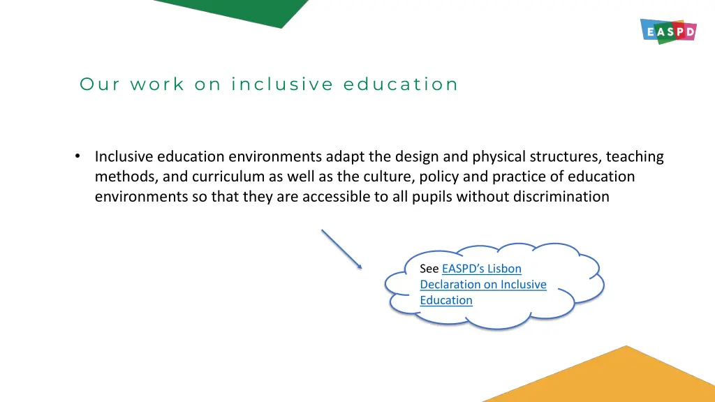 our work on inclusive education