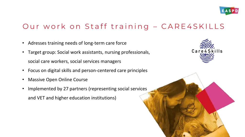our work on staff training care4skills