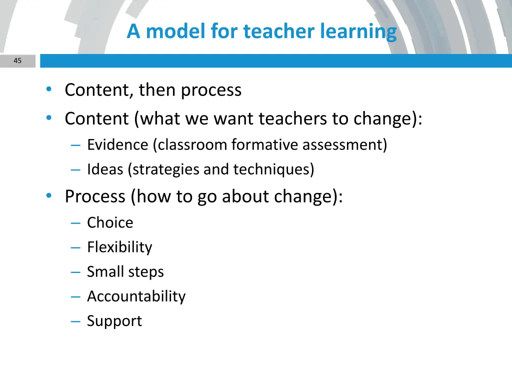 a model for teacher learning