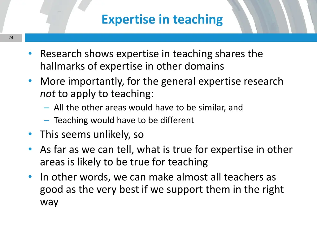 expertise in teaching