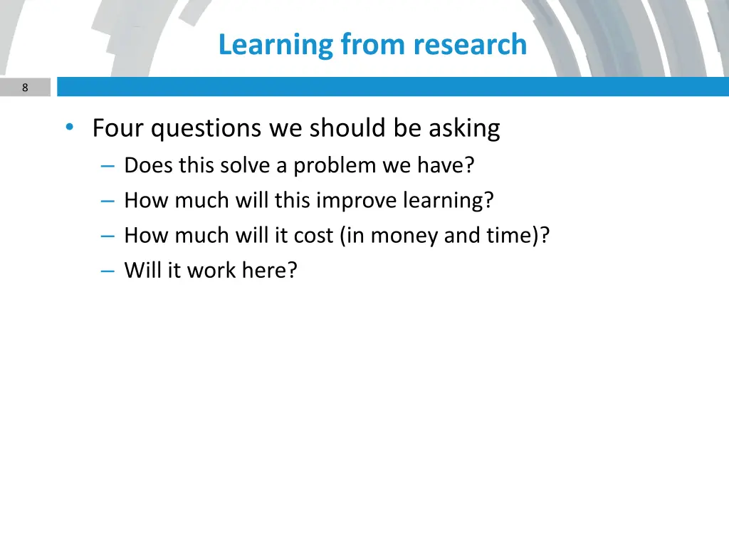 learning from research