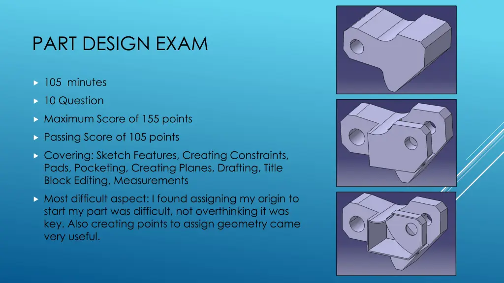 part design exam