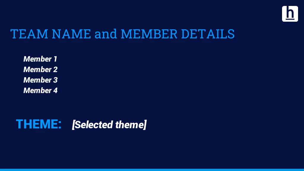 team name and member details