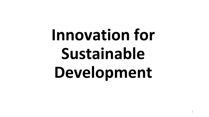 innovation for sustainable development