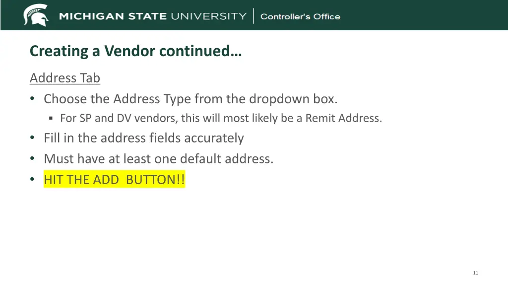 creating a vendor continued 2