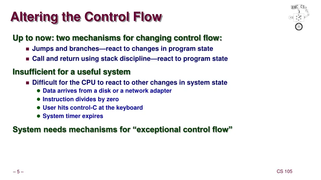 altering the control flow