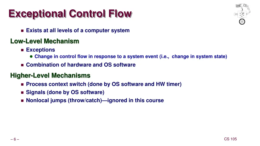exceptional control flow
