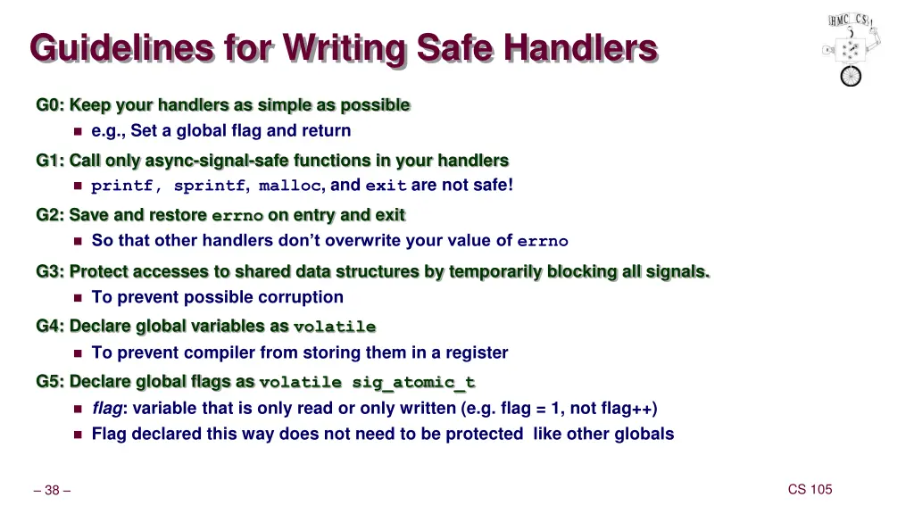guidelines for writing safe handlers