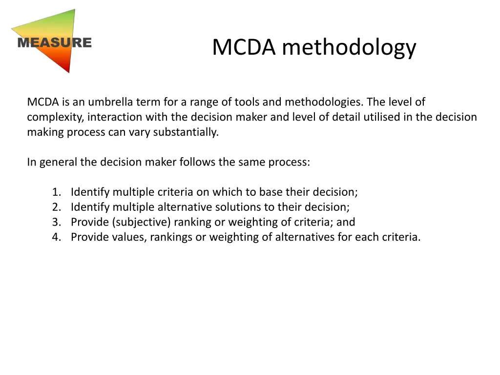 mcda methodology