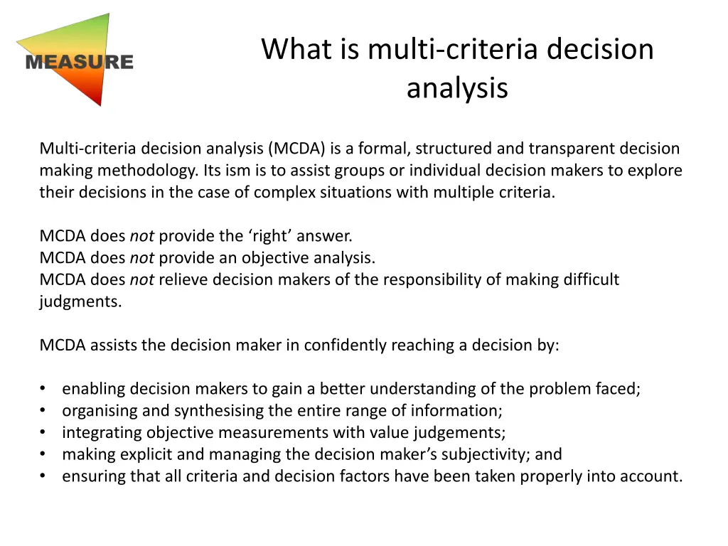 what is multi criteria decision analysis