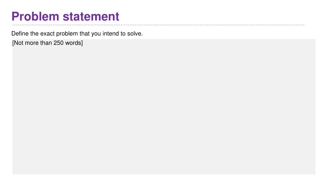 problem statement