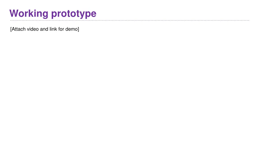 working prototype