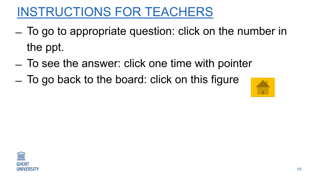 instructions for teachers