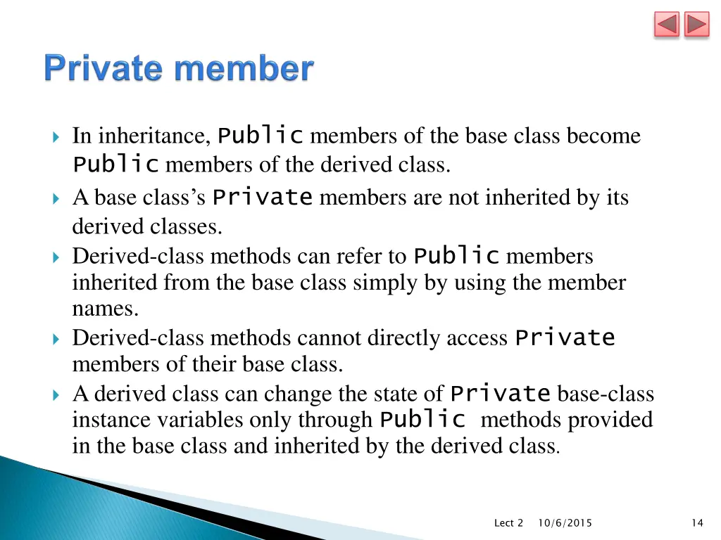 in inheritance public members of the base class