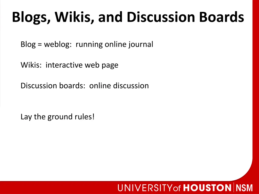 blogs wikis and discussion boards