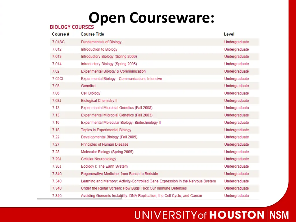 open courseware 1