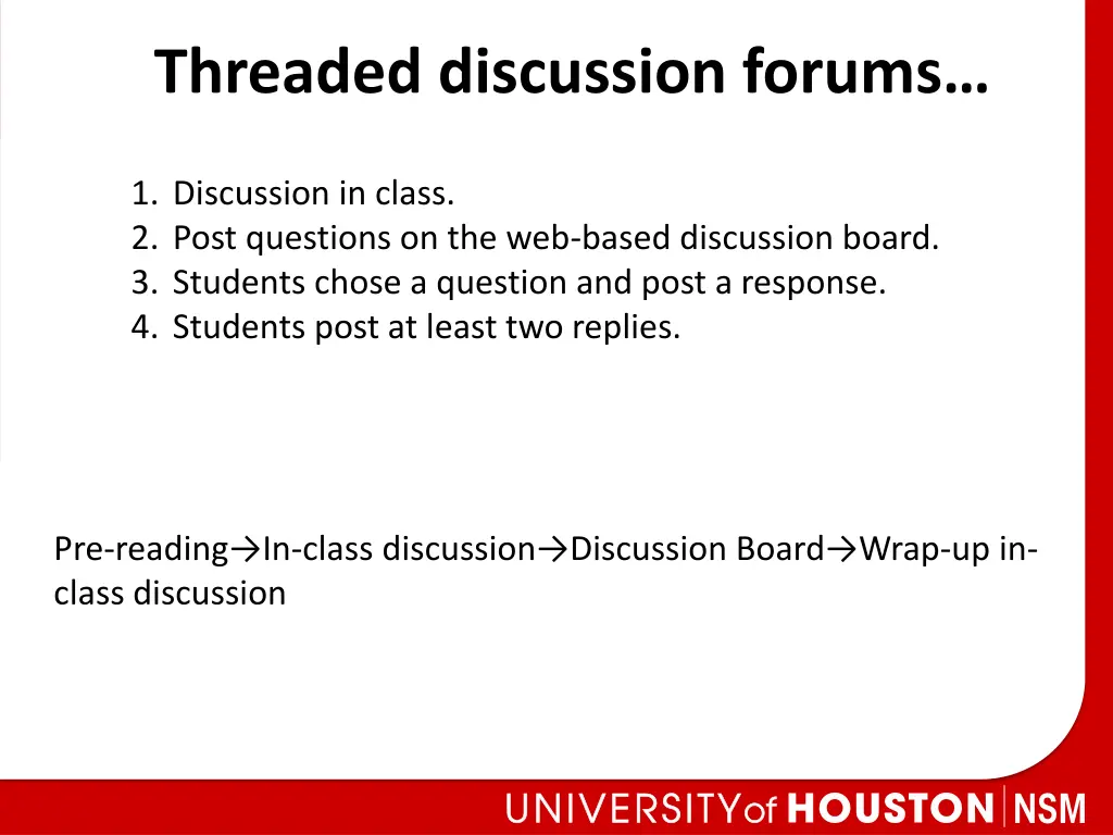 threaded discussion forums