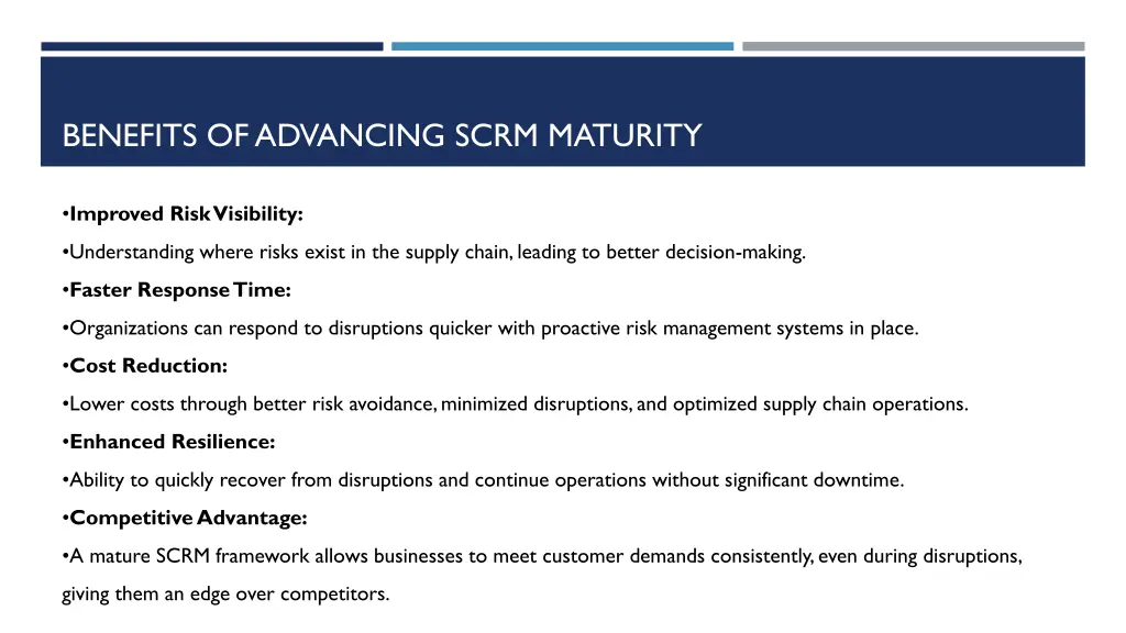 benefits of advancing scrm maturity
