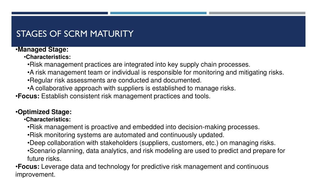 stages of scrm maturity 1