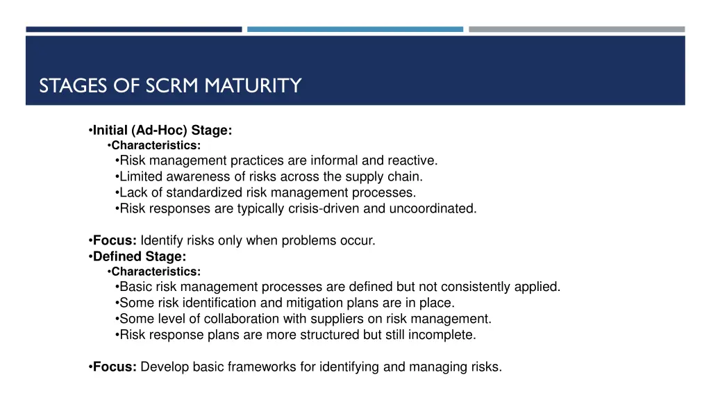 stages of scrm maturity