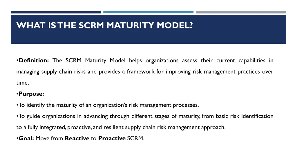 what is the scrm maturity model