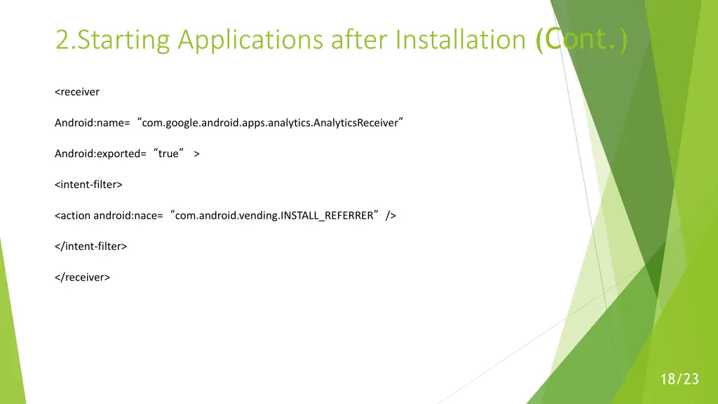 2 starting applications after installation cont